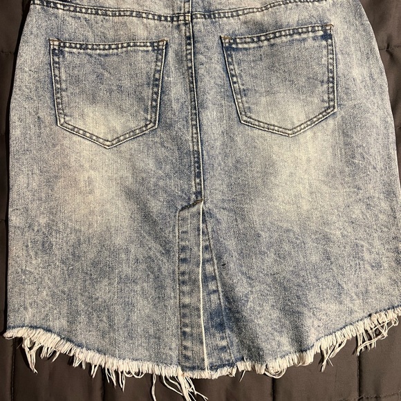 Distressed Mini Jean Skirt - Picture 4 of 5